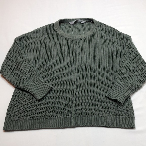 Athleta Sweater Womens Sage Green Open Weave Crew Neck Cotton Blend Size XXS - Picture 7 of 16